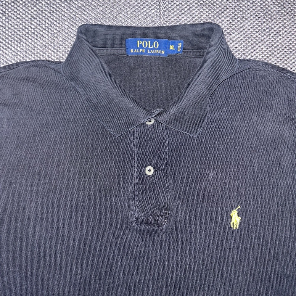 Polo Ralph Lauren Men's Black Sun Faded Short Sleeve Polo Shirt XL Classic Fit